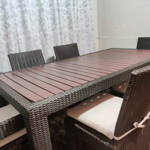 SIX CHAIRS OUTDOOR DINING TABLE SET